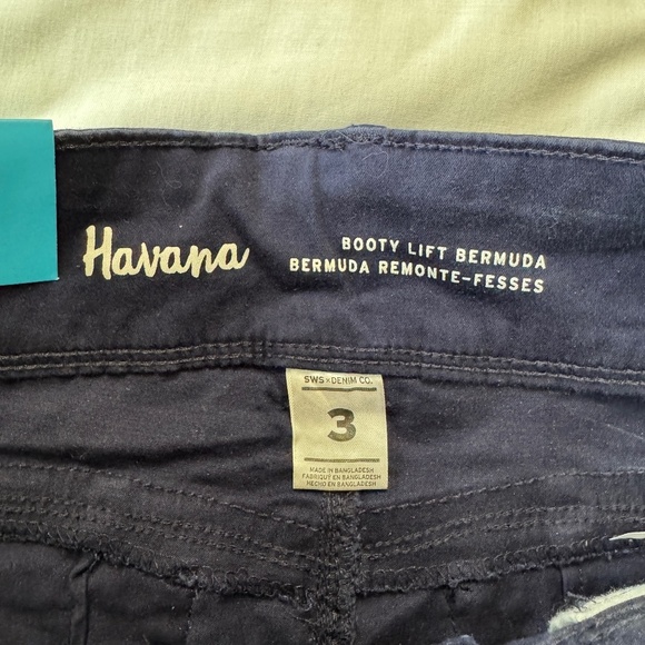 SWS Denim Co Women's NEW Havana Booty Lift Bermuda Shorts Low Rise Navy‎ 3 NWT - Picture 7 of 15